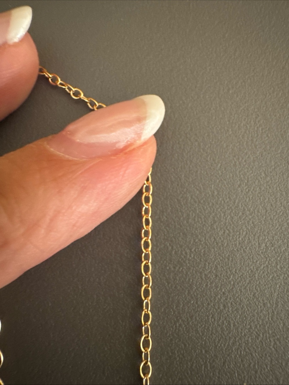 Delicate Goldtone Simple Chain Necklace - Women Jewelry - Picture 3 of 4